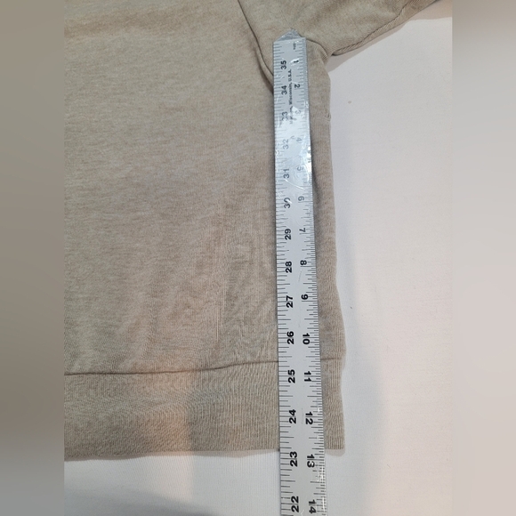 BOHME Women's Size Small Oatmeal long sleeve sweater/sweatshirt, cuffed hem - Picture 7 of 8